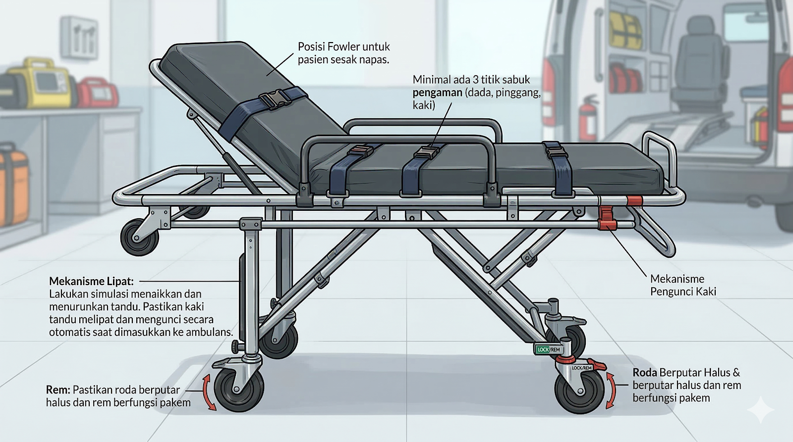 Modul Ambulance Stretcher Ambulans
