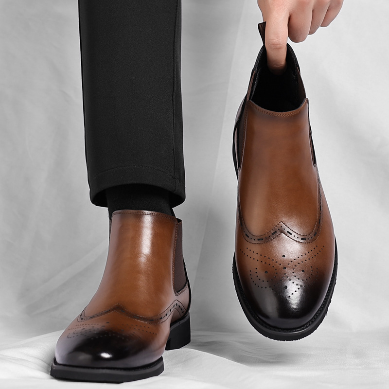 Men's Vintage Brogue Chelsea Boot