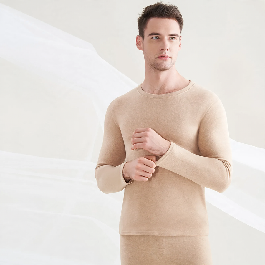Warm underwear set made from cotton, wool, and silk