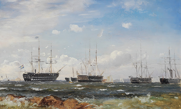 Svenske orlogsskibe ud for Göteborg 1861