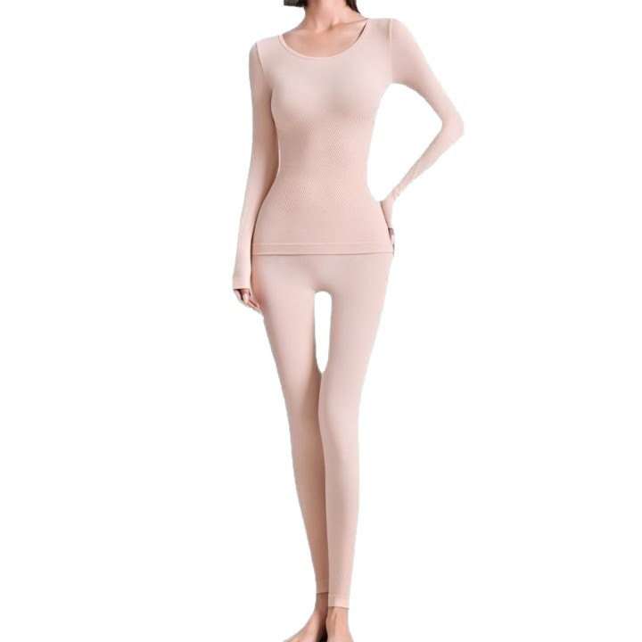 Women’s thermal underwear set, seamless, striped