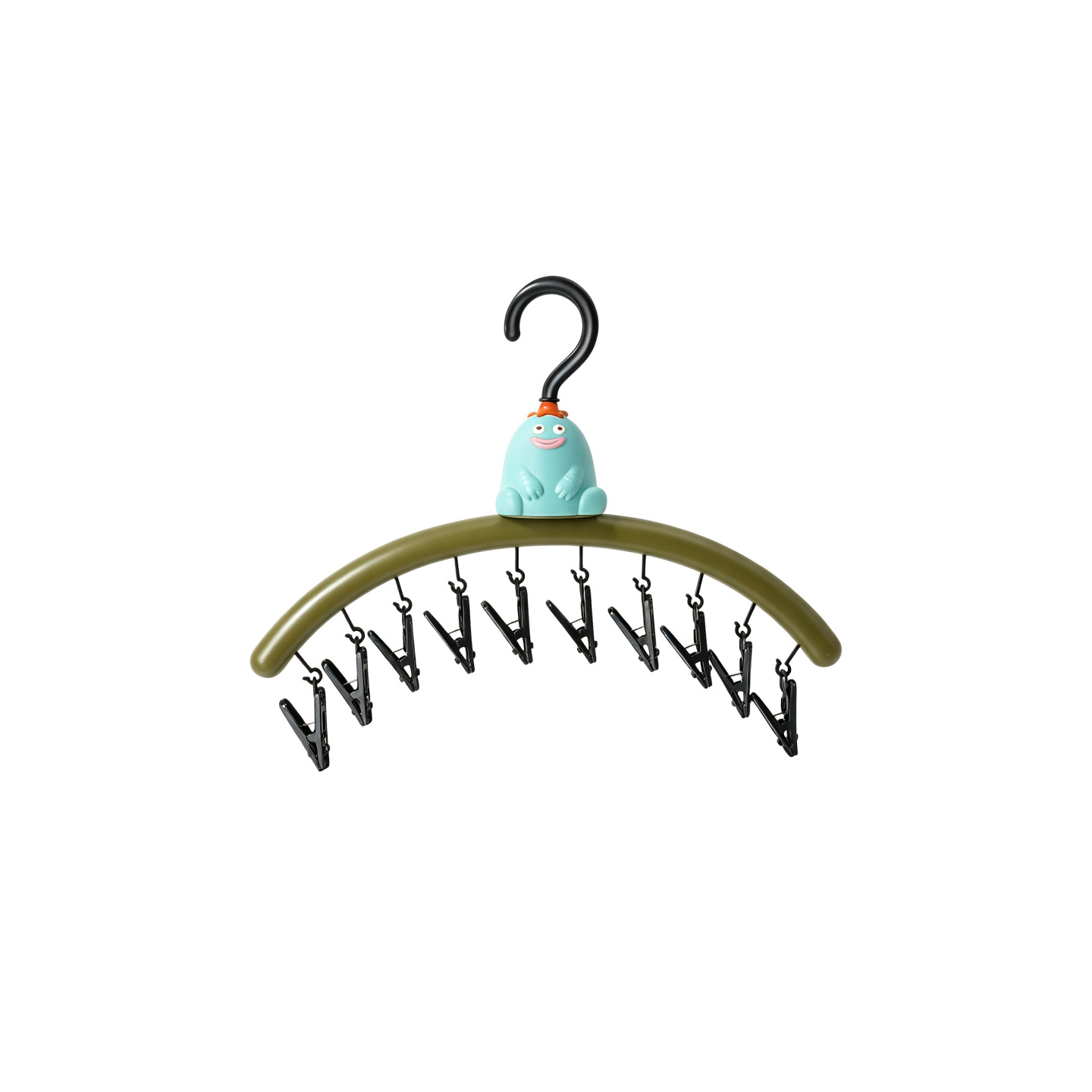 Cartoon laundry rack blue monster with clips