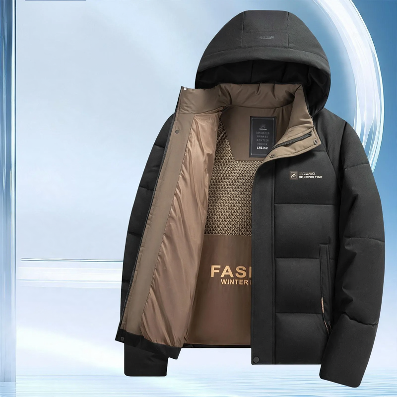 Insulated men's winter jacket, short, business style