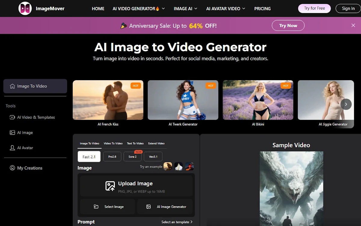 Captura de Image To Video AI - ImageMover