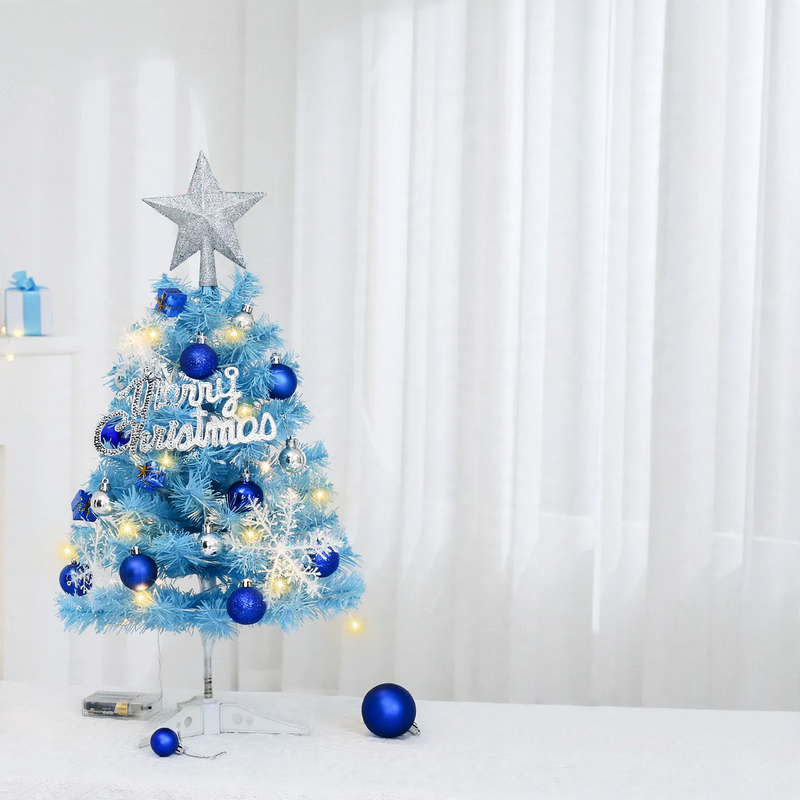 Blauer Mini-Weihnachtsbaum für den Schreibtisch, 45 cm oder 60 cm