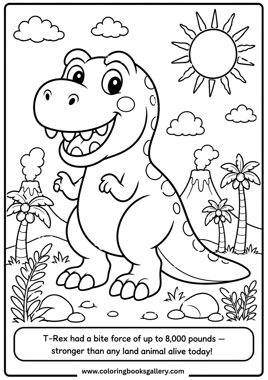 Awesome Tyrannosaurus Rex Coloring Sheet – Free Printable Fun for Kids – free coloring page for kids