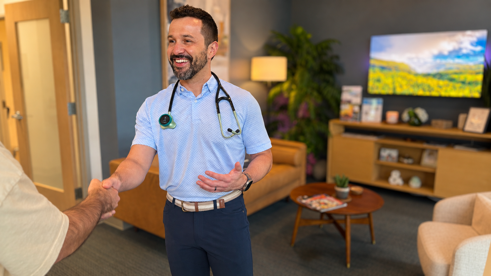 Dr. Venis with a patient at INcircle Health in downtown Indianapolis