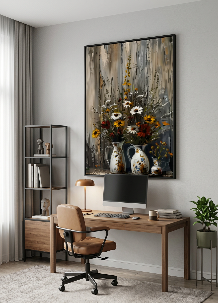 Wildflower Still Life Canvas Print 40x60 Wall Art UK 
