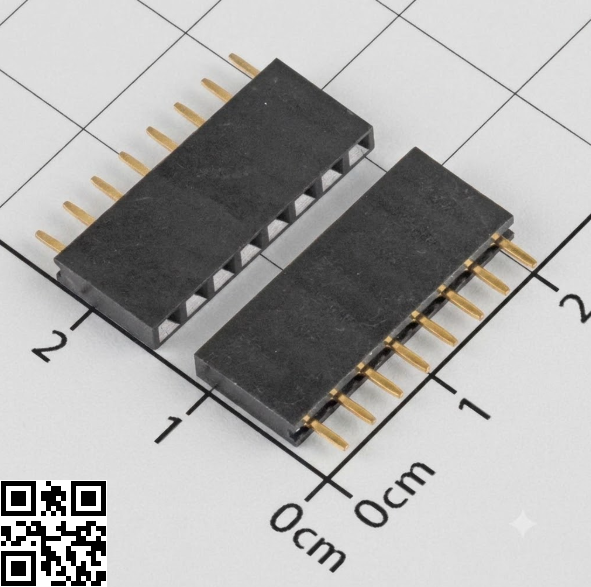 Hàng Rào Cái Đơn 2.54mm 8 Chân 1 Hàng Cao 11.8mm Xuyên Lỗ