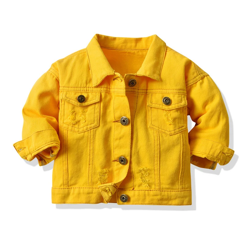Kinder Multicolor Tie-Dye Jeansjacke mit Revers und langen Ärmeln. Bunte, lässige Jacke für Kinder, perfekt für jeden Tag.