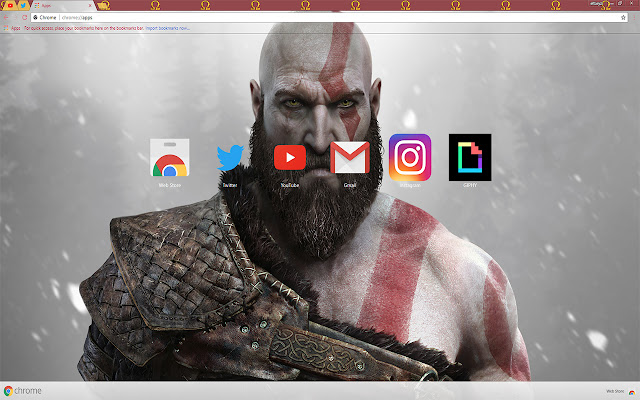 God of War | Kratos (2018 Video Game) THEME chrome extension