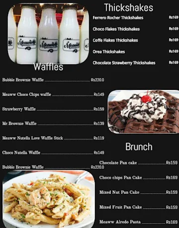 Meaww Milkshakes And Waffles menu 