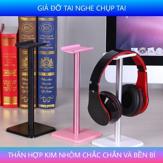 Giá Treo Tai Nghe Chụp Tai Kệ Đỡ Tai Nghe Bằng Nhựa Abs , Nhôm Hợp Kim Chống Xước Trơn Trượt Phù Hợp Nhiều Loại Tai Nghe