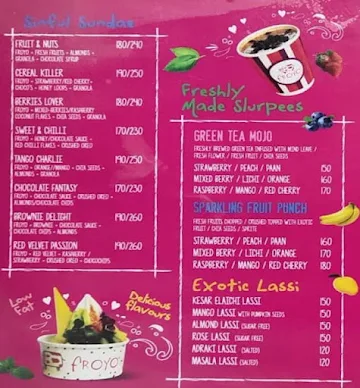 Froyo - Frozen Yogurt & Treats menu 