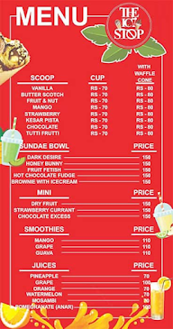 The Icy Stop menu 1