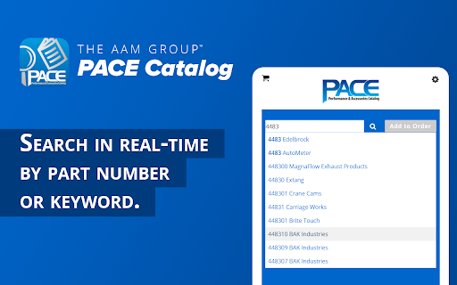 GROUP PACE Catalog SEARCH REAL-TIME PART NUMBER OR KEYWORD. 