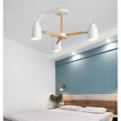 Đèn Chùm Decor Vintage Sừng Hươu 3 Tay (Các Màu) - Tặng Kèm 3 Bóng Led - Có Video - Decor Phòng Khách Phòng Ngủ Bắc Âu