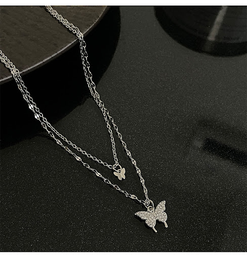 Title 4, Niche Fairy Butterfly Micro-inlaid Necklace