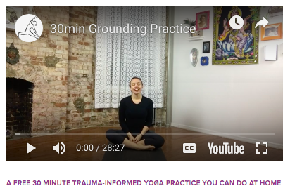 a link to a 30 minute online video of trauma informed yoga.