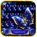 Cover Image of Unduh Blue Fancy Butterfly Keyboard Theme 1.0 APK