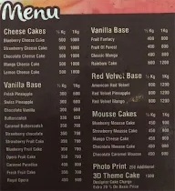 Cake Corner menu 1