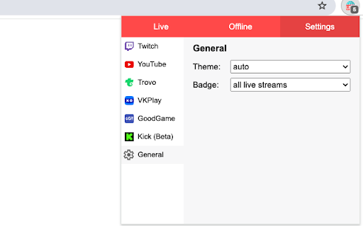 Stream Live — notifications for live streams