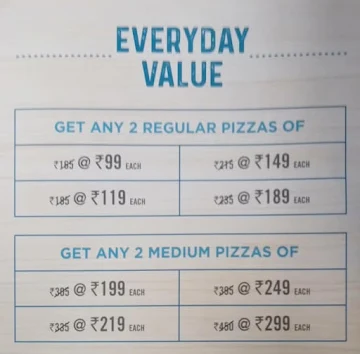 Domino's Pizza menu 