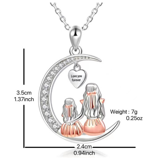 Title 5, Elegant Pendant Crescent Necklace Simple A Beau...