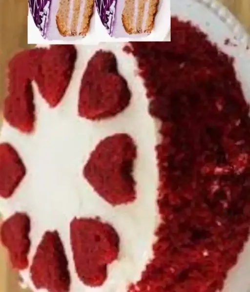 Red Velvet Cake & 2 Blueberry Pastry 1 Teddy Bear