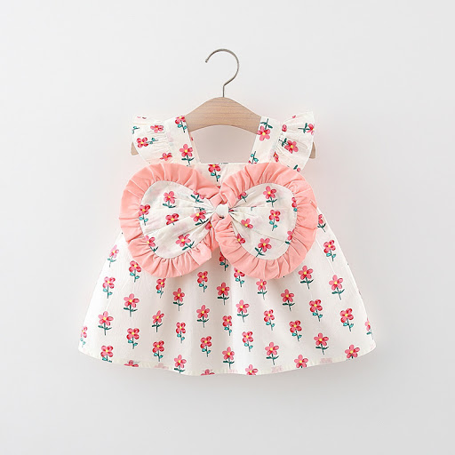 Title 16, Girls Dress Suspenders Flounced Sleeve Printing...