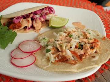 Blackened Tilapia Fish Tacos with Chipotle Aioli Sauce