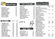 Aromocha menu 3