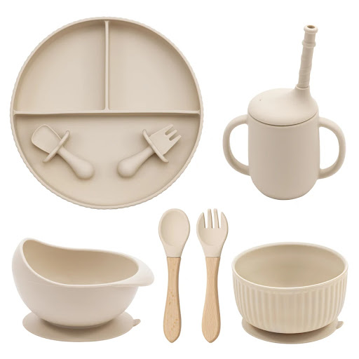Title 13, Baby Silicone Cookware Feeding Plate Bowl Set N...