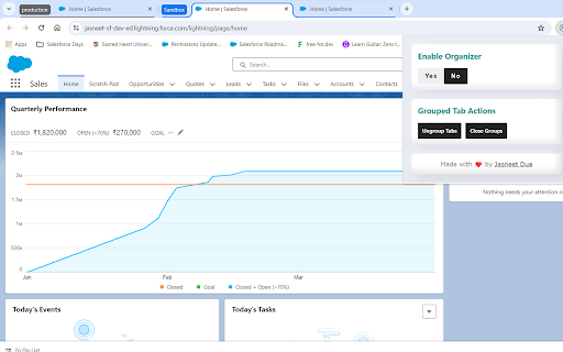 Salesforce Tab Organizer