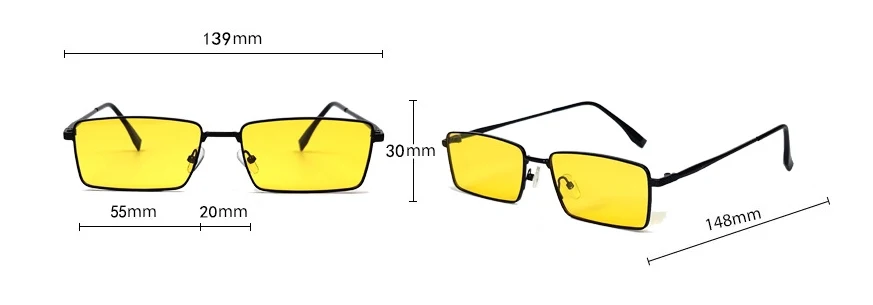 Óculos de Sol Masculino Night Super Clear Yellow Film para dirigir à noite com visão clara e segura, lentes amarelas.