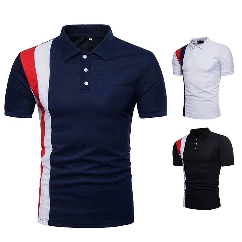 summer men's new men's large size fashion short-sleeved polo shirt male