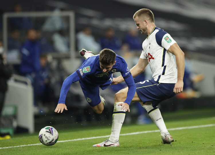 Chelsea's Mason Mount in action with Tottenham Hotspur's Eric Dier