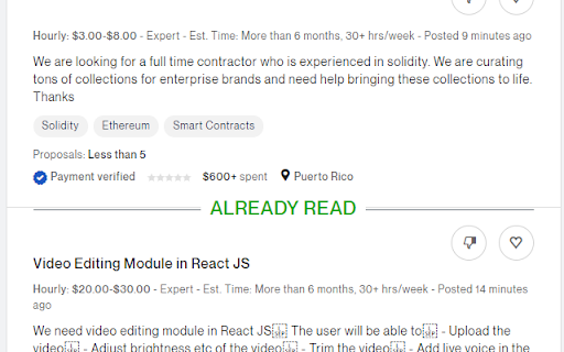 UPWORK ALREADY READ / DARK THEME