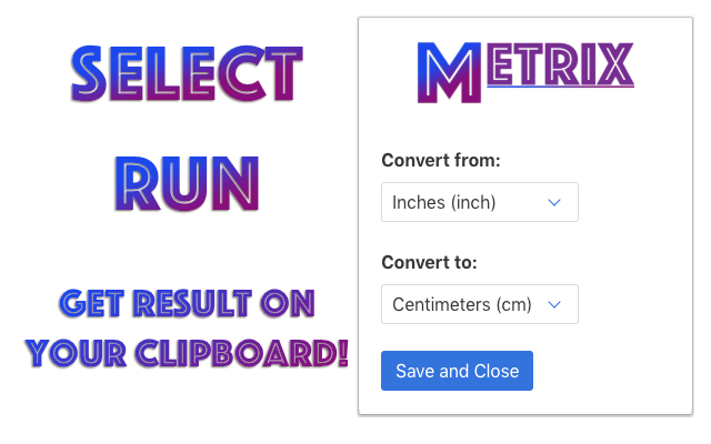 Metrix - Metric Converter to Clipboard Preview image 3