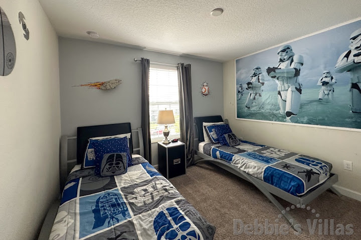 The force is strong in this Star Wars-themed Bedroom 6 with Twin beds