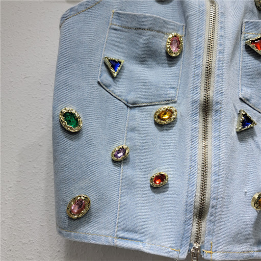 Title 4, Fashion Retro Denim Strap Vest, a stylish and v...