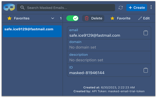 Masked Email Manager