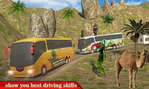 Superhero Transporter: Avengers Mendaki Sopir Bus 1.3 APK + Mod (Uang yang tidak terbatas) untuk android