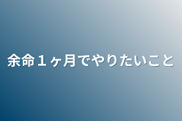 余命１ヶ月でやりたいこと