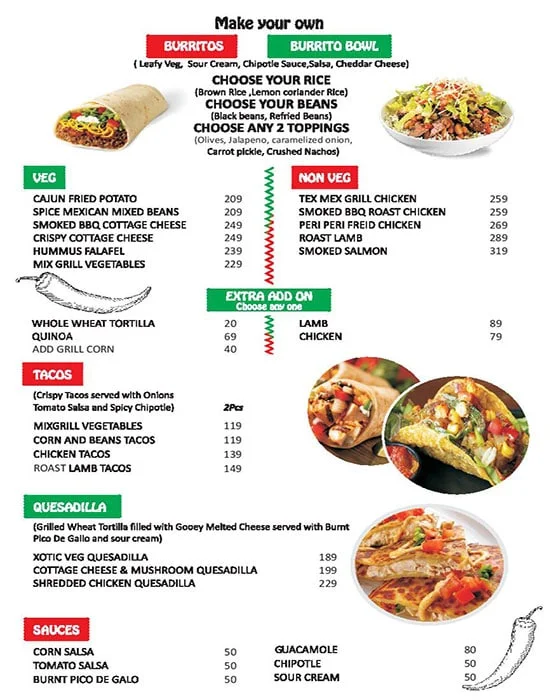 Burrito Factory menu 