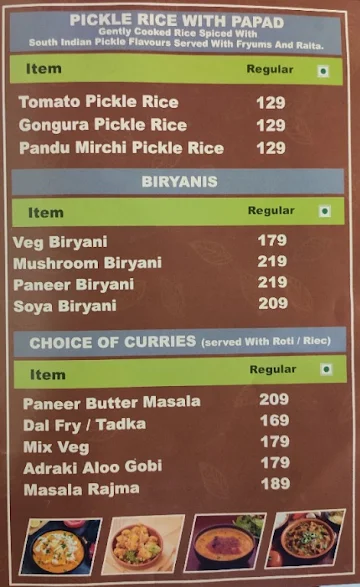 Idli Street menu 