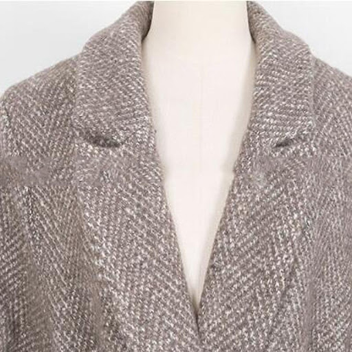 Title 8, Womens Woolen Coat Long Herringbone Pattern Lo...