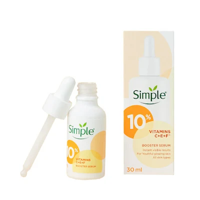 Simple Booster Serum 10% Vitamin C+E+F For Youthful Glowing Skin, 30ml