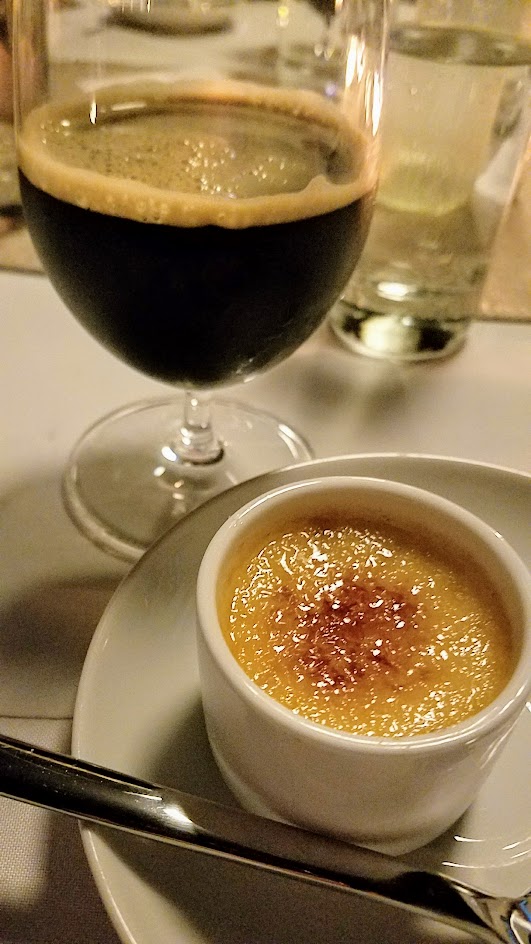 Imperial Session New England Beer Dinner Horchata Crème Brûlée. Paired with Maine Beer Co Mean Old Tom