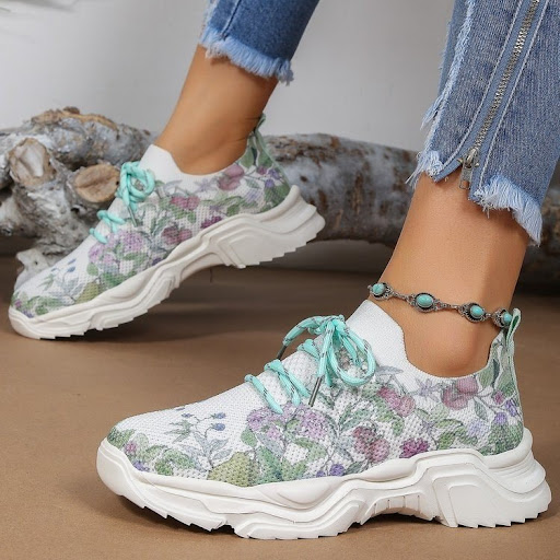 Title 3, Womens Casual Flower Sports Shoes Flat Bottom ...